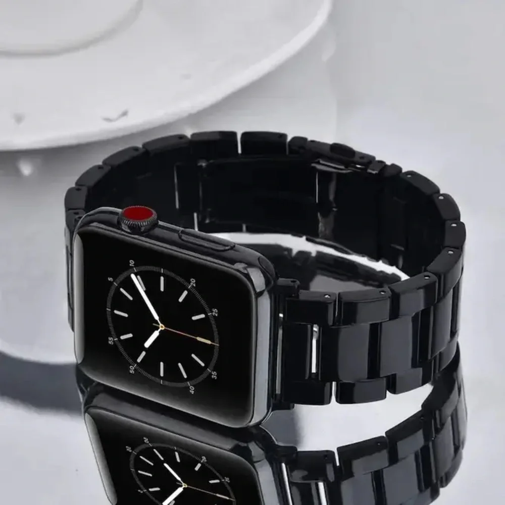 Resin Bracelet Light Weight Bands for Smart Watch- Black